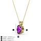 3 - Jassiel 7x5 mm Oval Cut Amethyst Double Bail Solitaire Pendant Necklace 