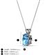 3 - Jassiel 7x5 mm Oval Cut Blue Topaz Double Bail Solitaire Pendant Necklace 