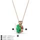 3 - Jassiel 7x5 mm Oval Cut Emerald Double Bail Solitaire Pendant Necklace 