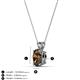3 - Jassiel 7x5 mm Oval Cut Smoky Quartz Double Bail Solitaire Pendant Necklace 