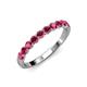 4 - Clara 3.00 mm Ruby 10 Stone Wedding Band 