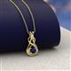 3 - Amanda 3.00 mm Round Blue Sapphire Solitaire Infinity Love Knot Pendant Necklace 