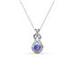 1 - Amanda 3.00 mm Round Tanzanite Solitaire Infinity Love Knot Pendant Necklace 
