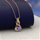3 - Amanda 3.00 mm Round Tanzanite Solitaire Infinity Love Knot Pendant Necklace 