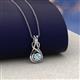 3 - Amanda 3.00 mm Round Aquamarine Solitaire Infinity Love Knot Pendant Necklace 