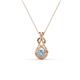 1 - Amanda 3.00 mm Round Aquamarine Solitaire Infinity Love Knot Pendant Necklace 