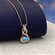 3 - Amanda 3.00 mm Round Blue Topaz Solitaire Infinity Love Knot Pendant Necklace 