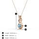 4 - Amanda 3.00 mm Round Blue Topaz Solitaire Infinity Love Knot Pendant Necklace 