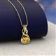 3 - Amanda 3.00 mm Round Citrine Solitaire Infinity Love Knot Pendant Necklace 