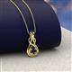 3 - Amanda 3.00 mm Round Black Diamond Solitaire Infinity Love Knot Pendant Necklace 