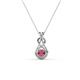 1 - Amanda 3.00 mm Round Rhodolite Garnet Solitaire Infinity Love Knot Pendant Necklace 