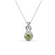 1 - Amanda 3.00 mm Round Peridot Solitaire Infinity Love Knot Pendant Necklace 