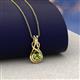 3 - Amanda 3.00 mm Round Peridot Solitaire Infinity Love Knot Pendant Necklace 