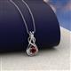 3 - Amanda 3.00 mm Round Red Garnet Solitaire Infinity Love Knot Pendant Necklace 
