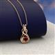 3 - Amanda 3.00 mm Round Red Garnet Solitaire Infinity Love Knot Pendant Necklace 