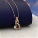 3 - Amanda 3.00 mm Round Black Diamond Solitaire Infinity Love Knot Pendant Necklace 