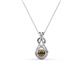 1 - Amanda 3.00 mm Round Smoky Quartz Solitaire Infinity Love Knot Pendant Necklace 
