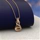 3 - Amanda 3.00 mm Round Smoky Quartz Solitaire Infinity Love Knot Pendant Necklace 