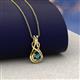 3 - Amanda 3.00 mm Round Blue Diamond Solitaire Infinity Love Knot Pendant Necklace 