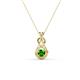 1 - Amanda 3.00 mm Round Green Garnet Solitaire Infinity Love Knot Pendant Necklace 