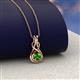 3 - Amanda 3.00 mm Round Green Garnet Solitaire Infinity Love Knot Pendant Necklace 