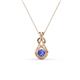 1 - Amanda 3.00 mm Round Tanzanite Solitaire Infinity Love Knot Pendant Necklace 