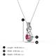 4 - Amanda 3.00 mm Round Pink Tourmaline Solitaire Infinity Love Knot Pendant Necklace 