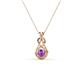 1 - Amanda 3.00 mm Round Amethyst Solitaire Infinity Love Knot Pendant Necklace 