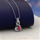 3 - Amanda 3.00 mm Round Ruby Solitaire Infinity Love Knot Pendant Necklace 