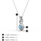 4 - Amanda 3.00 mm Round Blue Topaz Solitaire Infinity Love Knot Pendant Necklace 