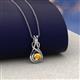3 - Amanda 3.00 mm Round Citrine Solitaire Infinity Love Knot Pendant Necklace 