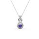 1 - Amanda 3.00 mm Round Iolite Solitaire Infinity Love Knot Pendant Necklace 
