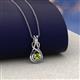 3 - Amanda 3.00 mm Round Peridot Solitaire Infinity Love Knot Pendant Necklace 