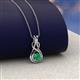 3 - Amanda 3.00 mm Round Emerald Solitaire Infinity Love Knot Pendant Necklace 