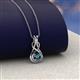 3 - Amanda 3.00 mm Round Blue Diamond Solitaire Infinity Love Knot Pendant Necklace 