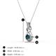 4 - Amanda 3.00 mm Round Blue Diamond Solitaire Infinity Love Knot Pendant Necklace 