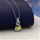 3 - Amanda 3.00 mm Round Yellow Diamond Solitaire Infinity Love Knot Pendant Necklace 