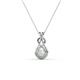 1 - Amanda 3.00 mm Round Opal Solitaire Infinity Love Knot Pendant Necklace 