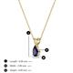 3 - Jassiel 5x3 mm Pear Cut Blue Sapphire Double Bail Solitaire Pendant Necklace 