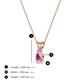 3 - Jassiel 5x3 mm Pear Cut Pink Sapphire Double Bail Solitaire Pendant Necklace 