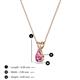 3 - Jassiel 5x3 mm Pear Cut Pink Tourmaline Double Bail Solitaire Pendant Necklace 