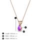 3 - Jassiel 5x3 mm Pear Cut Amethyst Double Bail Solitaire Pendant Necklace 