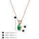 3 - Jassiel 5x3 mm Pear Cut Emerald Double Bail Solitaire Pendant Necklace 