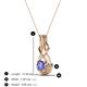 3 - Amanda 4.00 mm Round Tanzanite Solitaire Infinity Love Knot Pendant Necklace 