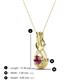 3 - Amanda 4.00 mm Round Rhodolite Garnet Solitaire Infinity Love Knot Pendant Necklace 