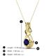 3 - Amanda 4.00 mm Round Blue Sapphire Solitaire Infinity Love Knot Pendant Necklace 