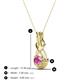 3 - Amanda 4.00 mm Round Pink Sapphire Solitaire Infinity Love Knot Pendant Necklace 