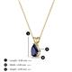 3 - Jassiel 6x4 mm Pear Cut Blue Sapphire Double Bail Solitaire Pendant Necklace 