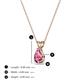 3 - Jassiel 6x4 mm Pear Cut Pink Tourmaline Double Bail Solitaire Pendant Necklace 