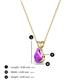 3 - Jassiel 6x4 mm Pear Cut Amethyst Double Bail Solitaire Pendant Necklace 